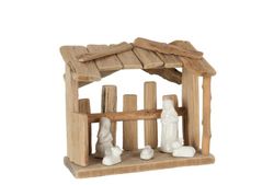 Contemporary Flat Roof Christmas Medium Nativity Scene