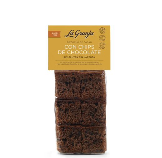 Bolo com cacau e gotas de chocolate sem glúten La Granja 350 Grs