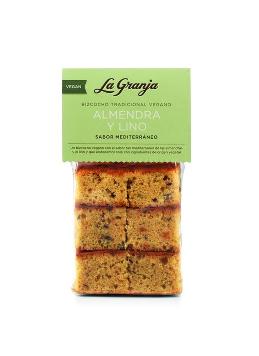Bizcocho vegano tracicional con almendra y lino 350g la granja