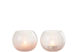 Christmas Crackle Candle Holder Bowl