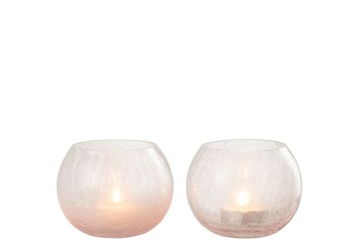Christmas Crackle Candle Holder Bowl
