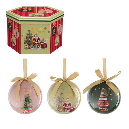 Unbreakable Christmas Tree Ball Santa Claus 7,5 cm diameter Edelmann