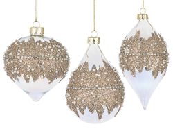 Glass Christmas tree ornament ball with design