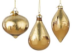 Gold glass Christmas tree ornament ball