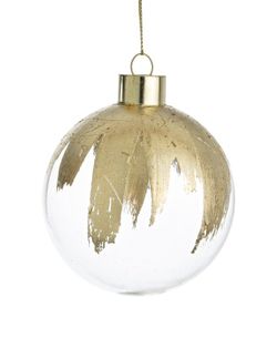 Julboll Kristall Design Guld Transparent