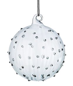 Glass Christmas tree ornament ball with dots