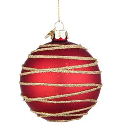 Red Lines Glass Ball for Christmas Tree