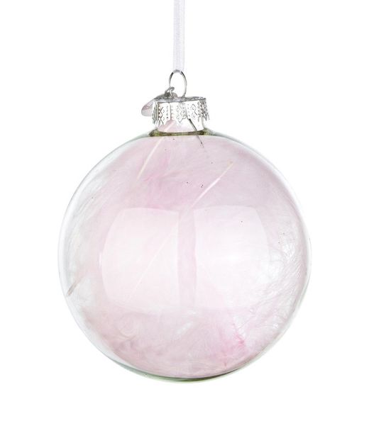 Kristallen bol voor kerstboom roze