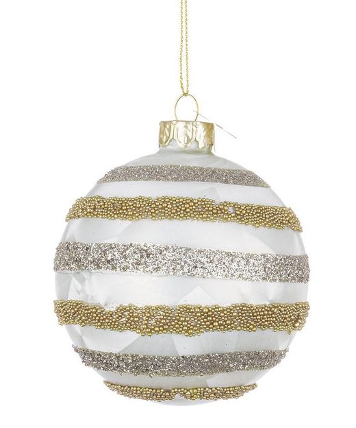 Kerstbal Kristal Boom Wit en Grijs Diameter 80 cm Handgemaakt Bizzotto