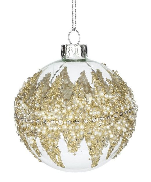 Kerstbal Kristal Boom Wit en Goud Diam 80 cm Handgemaakt Bizzotto