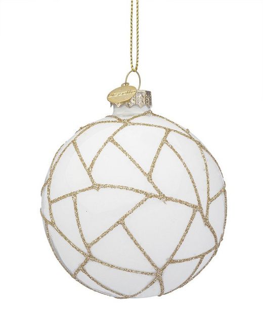 Kerstbal Kristal Boom Wit en Goud Diameter 80 cm Handgemaakt Bizzotto