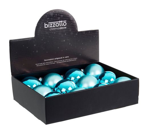 Julboll Kristall Julgran Färg Himmelsblå Diam 80 cm Handgjord Bizzotto