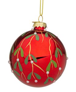 Bola de Navidad de Vidrio Blade Rojo 8 cm Bizzotto