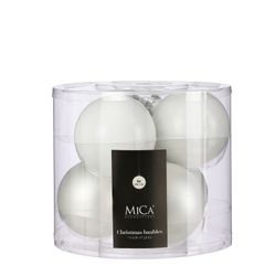 Bola de Navidad de Vidrio Blanco 6 Piezas 8 cm Edelmann