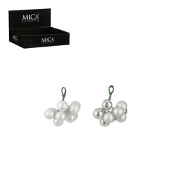 Bola de Navidad de Vidrio Blanco Plateado 2 Diseños 2 cm Edelmann