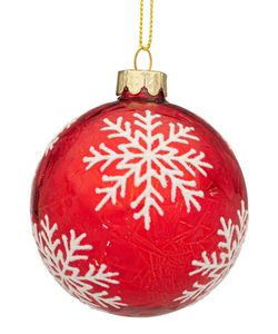 Bola de Navidad de Vidrio Blizzard Rojo Blanco 8 cm Bizzotto