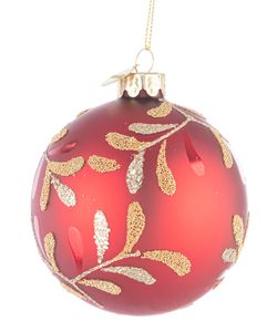 Bola de Navidad de Vidrio Blossomy Rojo 8 cm Bizzotto