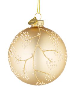 Bola de Navidad de Vidrio Floral Champagne 8 cm Bizzotto