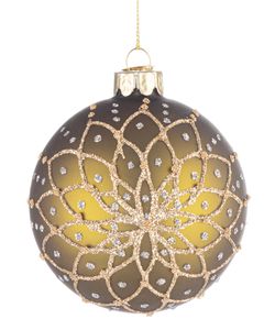 Bola de Navidad de Vidrio Florid Verde Oscuro 8 cm Bizzotto