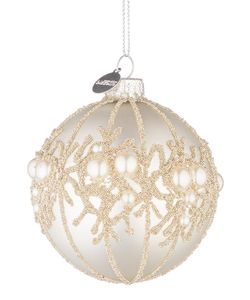 Bola de Navidad de Vidrio Gem Blanco 8 cm Bizzotto