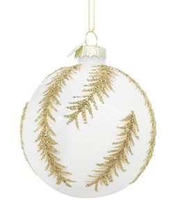Bola de Navidad de Vidrio Gilded Blanco Dorado 8 cm Bizzotto
