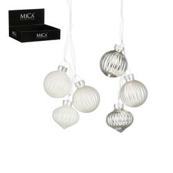 Bola de Navidad de Vidrio Plateado 2 Diseños 3 Piezas 5 cm Edelmann
