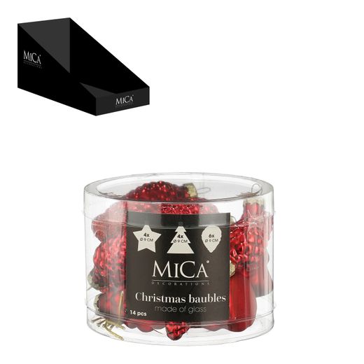 Bola de Navidad de Vidrio Rojo 24 Piezas 2,5 cm Edelmann