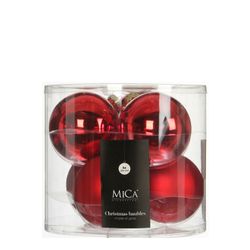 Bola de Navidad de Vidrio Rojo 6 Piezas 8 cm Edelmann