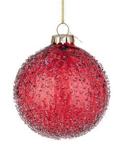 Bola de Navidad de Vidrio Saturno Rojo Oscuro 8 cm Bizzotto