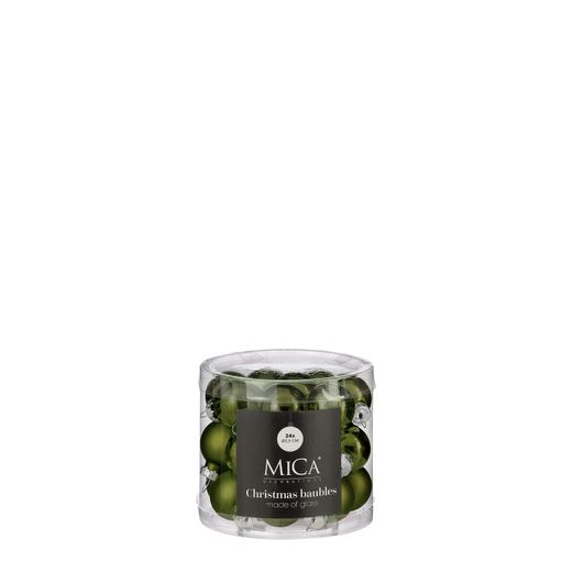 Bola de Navidad de Vidrio Verde Oscuro 24 Piezas 2,5 cm Edelmann