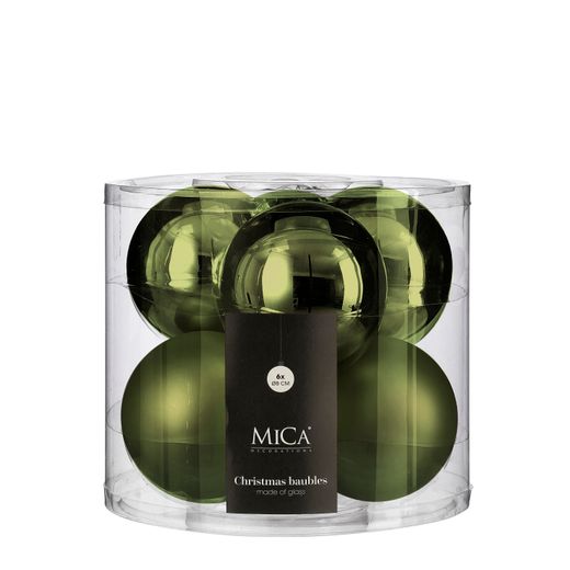 Bola de Navidad de Vidrio Verde Oscuro 6 Piezas 8 cm Edelmann