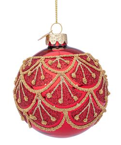 Bola de Navidad de Vidrio Winslows Rojo 8 cm Bizzotto