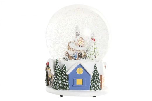 Bola de Nieve Musical de Resina 10 x 10 x 13 MUSICAL 2 Diseños de Navidad