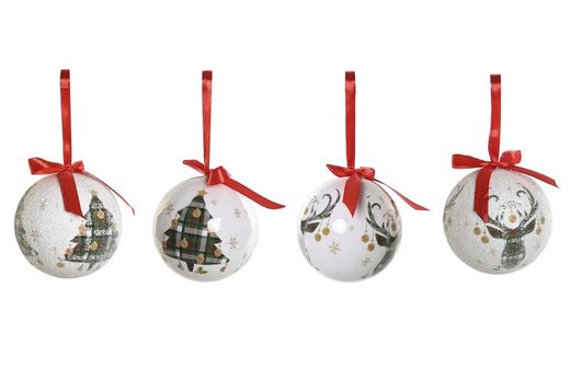 White Christmas Tree Decoration Ball 7cm diameter