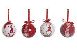 Red Gnome Christmas Tree Decoration Ball 7cm diameter