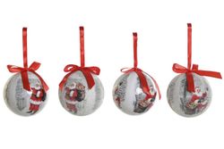 Christmas Tree Decoration Ball Santa Claus Red 7cm diameter