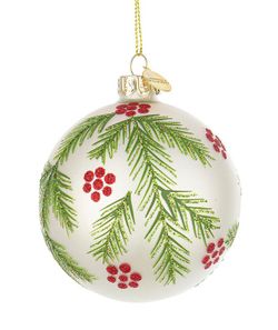 Bola Navidad Cristal Diseño Arbol Blanco