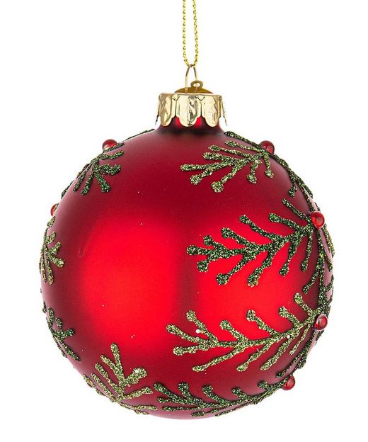 Bola Navidad Cristal Diseño Laurie Rojo