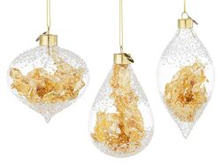 Boll Jul Kristall Design Guld och Transparent