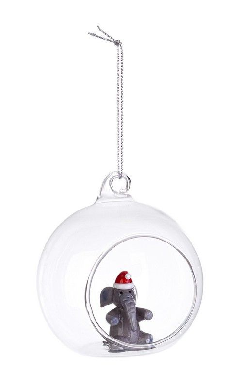 Julboll Kristall Figur Elefant Diam 80 cm Handgjord Bizzotto