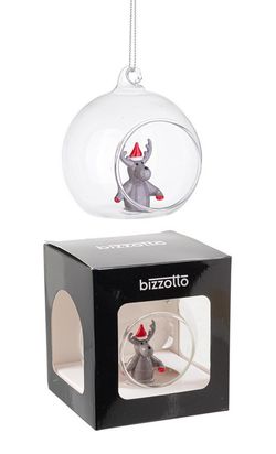 Julboll Kristall Figur Ren Diam 80 cm Handgjord Bizzotto