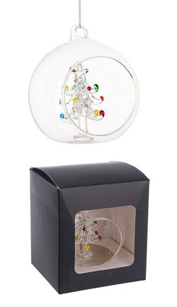 Bola Navidad Cristal Tallado en Caja Especial Regalo Arbol Navidad