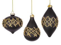Bola Navidad Embellish Negro Oro