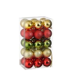 Bolas de Navidad Irrompibles Dorado Rojo Verde Oscuro 30 Piezas 6 cm Edelmann