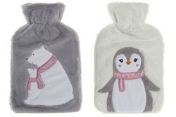 Hot water bottle gift Christmas penguins