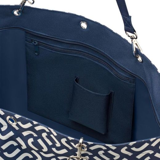 Bolsa de compras Reisenthel azul marinho com assinatura XL