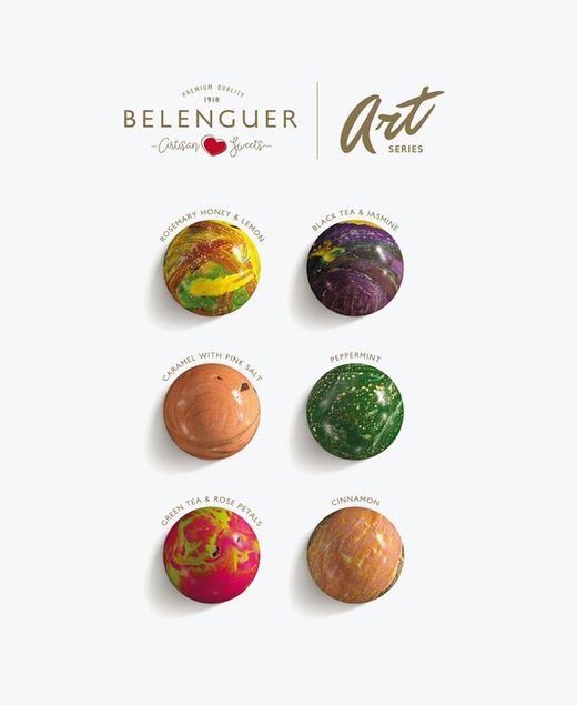 Belenguer Art Scatola di Cioccolatini Dipinti a Mano da 12 Aromatici 96 g