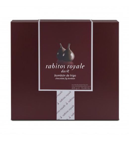 Cioccolatini di fichi neri rabitos royale confezione da 24 425 gr