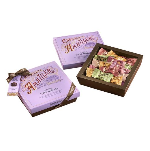 Caja regalo chocolate flores amatller 180g