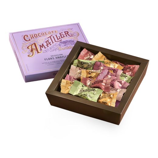 Caja regalo chocolate flores amatller 180g